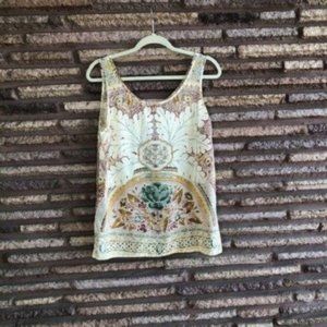 Valentino Miss V Vintage Boho Chic 100% Silk Shell